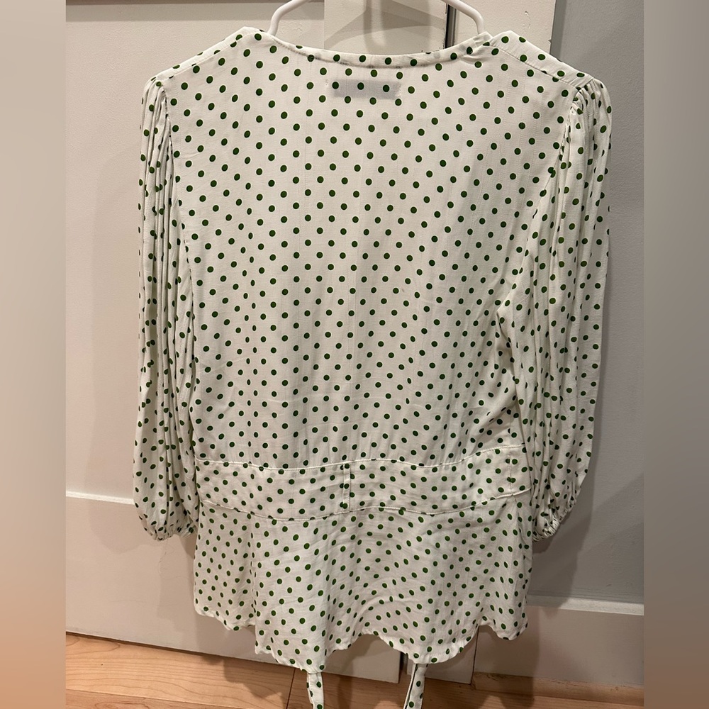 Faithful the brand top with green polka dots